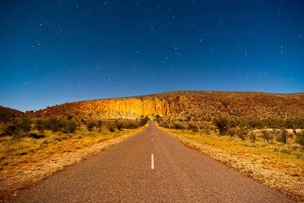 Vast red desert landscape in the Australian Outback